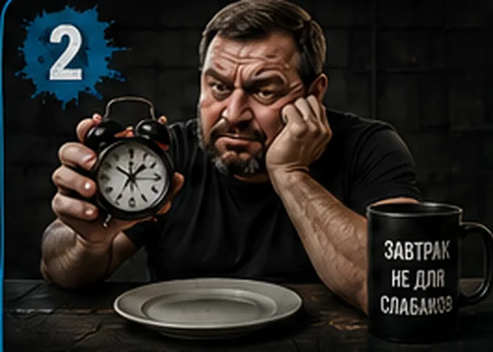 Мужчина с часами на интервальном голодании