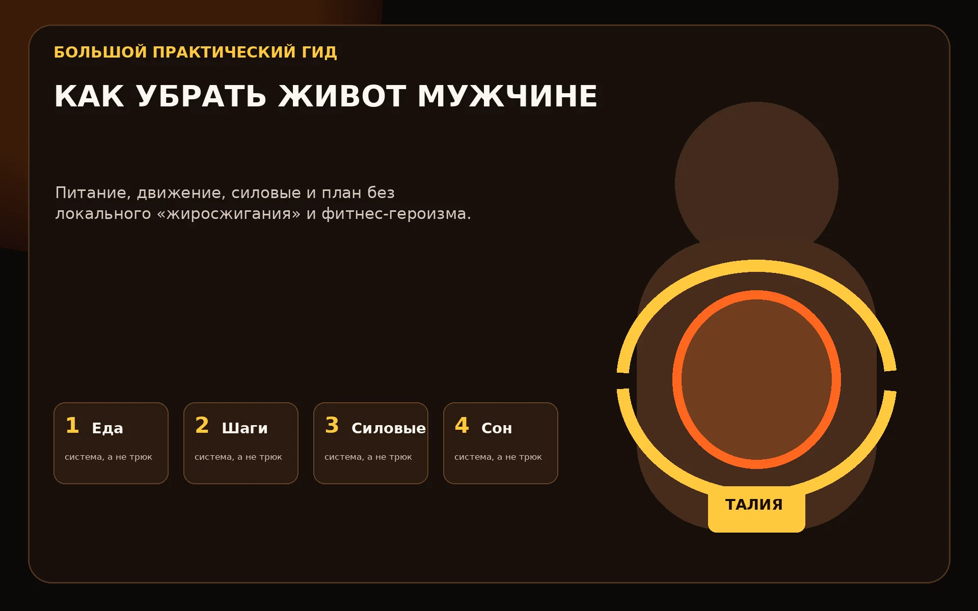 Как убрать живот мужчине: питание, упражнения и план после 40